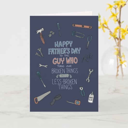 道具と壊れた物ファーザーデーパパ カード (黄色い花)