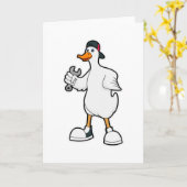 道具と帽子を被った職人としてのダック カード (黄色い花)