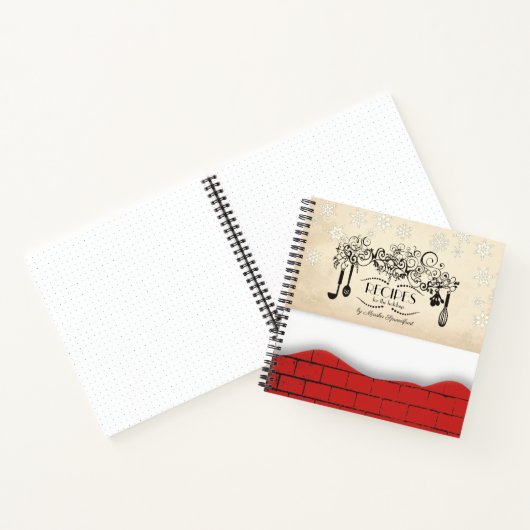 道具のれんが造りのクリスマス料理の本レシピ帳 ノートブック (内部)