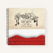 道具のれんが造りのクリスマス料理の本レシピ帳 ノートブック (正面)