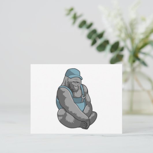 道具を持つ匠のゴリラ ポストカード (スタンド正面)