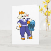 道具を持つ整備士としてのゴリラ カード (黄色い花)