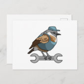 道具を持つ鳥職人 ポストカード (正面/裏面)