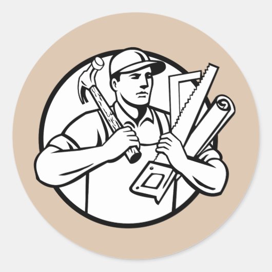 道具付き手利職人リペアマン大工 ラウンドシール (正面)