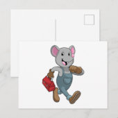 道具箱を持ったハンドマンねずみ ポストカード (正面/裏面)