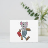 道具箱を持った大工としてのネズミ ポストカード (スタンド正面)