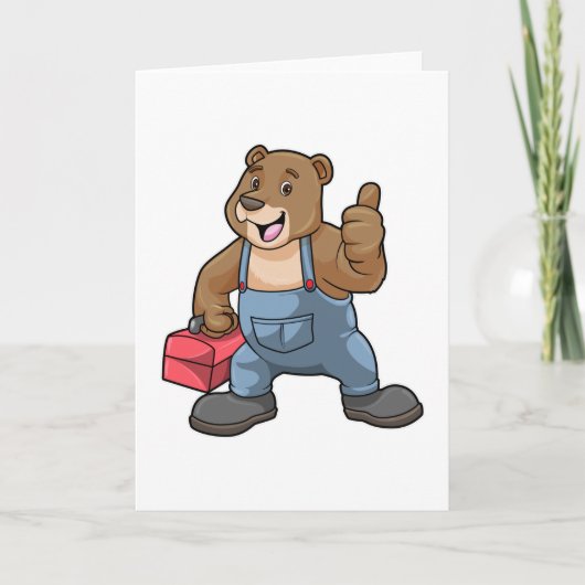道具箱を持つクマの職人 カード (正面)