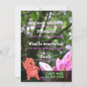 道化のブタのローストの夏のバーベキューのカスタムのテンプレート 招待状 (裏面)