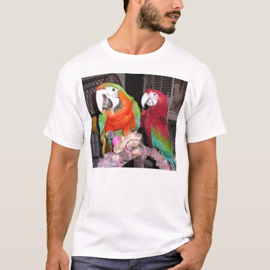 道化師および深紅のコンゴウインコ Tシャツ (正面)