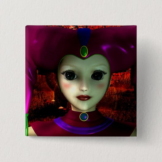 道化師のおもちゃ 缶バッジ (正面)