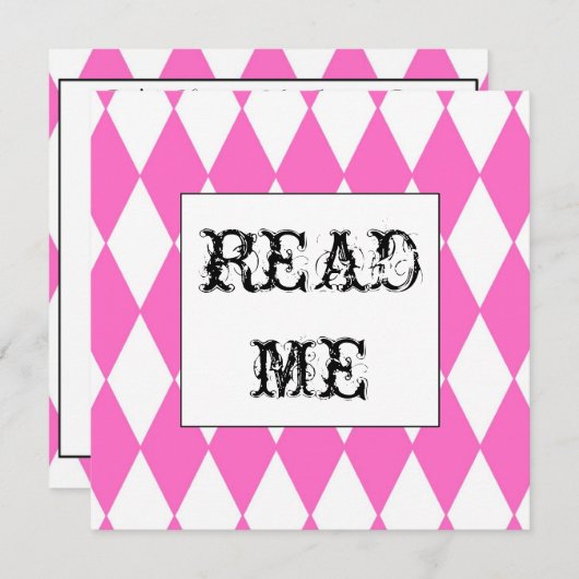 道化師のアリスの正方形の招待 招待状 (正面/裏面)