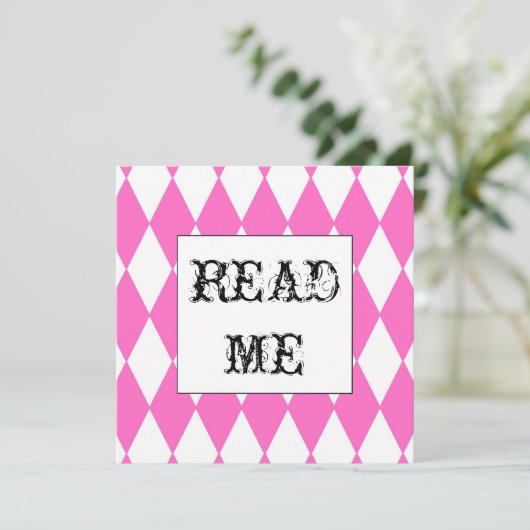 道化師のアリスの正方形の招待 招待状 (スタンド正面)