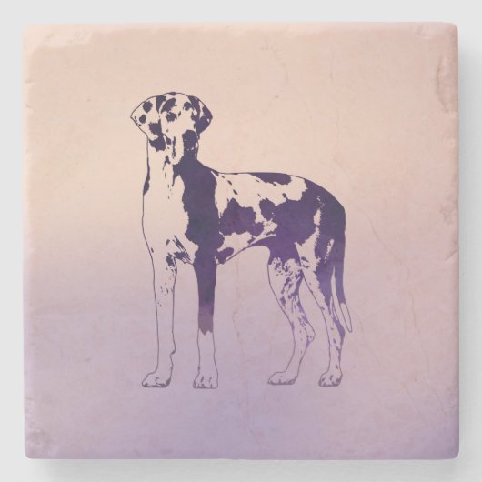 道化師のグレートデーン ストーンコースター (正面)