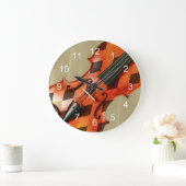 道化師のバイオリン ラージ壁時計 (ホーム)