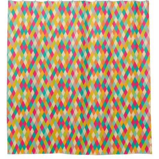 道化師のヴィンテージパターン シャワーカーテン (正面)