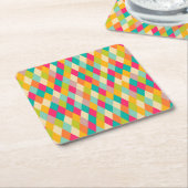 道化師のヴィンテージパターン スクエアペーパーコースター (アングル)