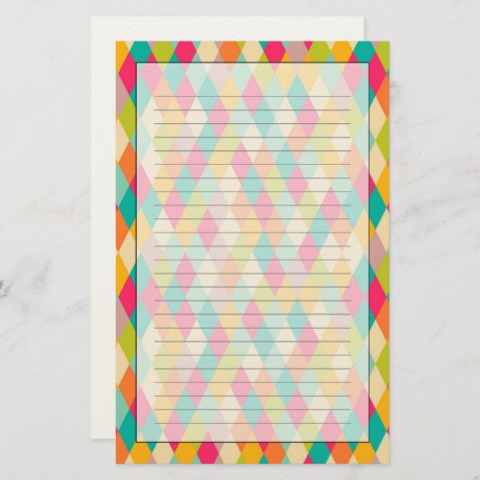 道化師のヴィンテージパターン 便箋 (正面/裏面)