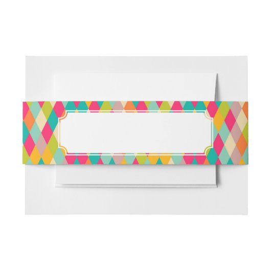 道化師のヴィンテージパターン 招待状ベリーバンド (正面例)