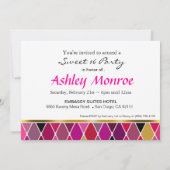 道化師の仮面舞踏会のSweet sixteenのパーティー(暗い赤紫色) 招待状 (裏面)