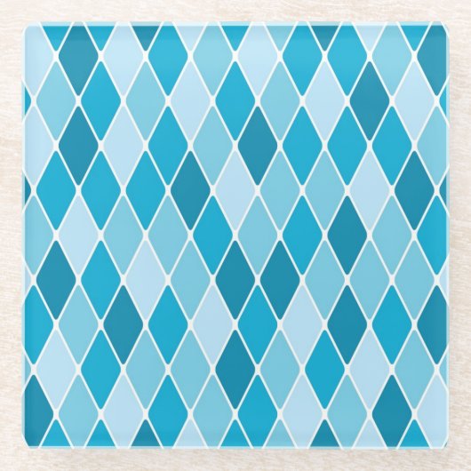 道化師の冬パターン ガラスコースター (正面)