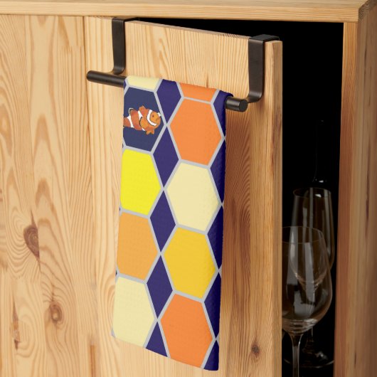 道化師の手描きアート キッチンタオル (三つ折り)