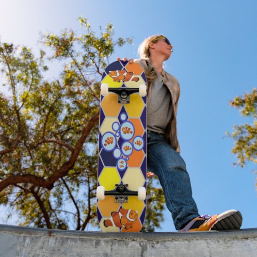 道化師の手描きアート スケートボード (室外1)