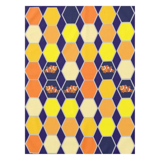 道化師の手描きアート テーブルクロス (正面)