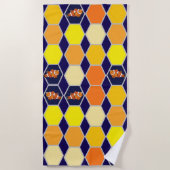 道化師の手描きアート ビーチタオル (正面)