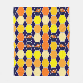 道化師の手描きアート フリースブランケット