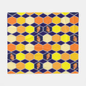 道化師の手描きアート フリースブランケット (正面(横))