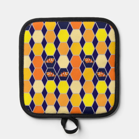 道化師の手描きアート 鍋敷き (正面)