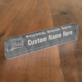 道化師の灰色はパパの父の日を影で覆います デスクネームプレート (側面)