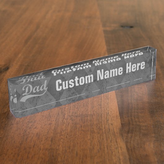 道化師の灰色はパパの父の日を影で覆います デスクネームプレート (側面)