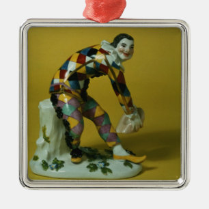道化師、c.1750のMeissenの姿 メタルオーナメント