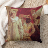 道化師、PierrotおよびScapinのComからの俳優 クッション (ブランケット)