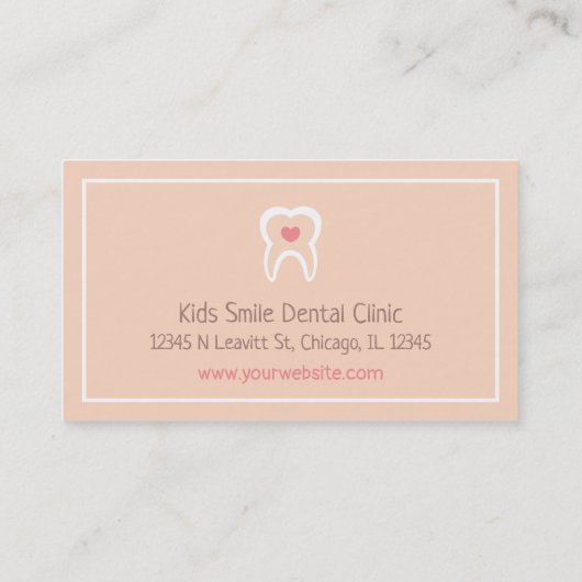 道徳的な歯のハートの歯科医の名刺 名刺 (裏面)