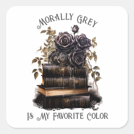 道徳的にグレーお気に入りのは私の色、本の恋人 スクエアシール (正面)