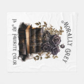 道徳的にグレーお気に入りのは私の色、本の恋人 フリースブランケット (正面(横))