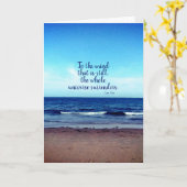 道教引用文ビーチ写真 カード (黄色い花)