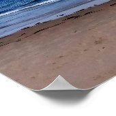 道教引用文ビーチ写真 ポスター (角)