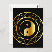 道教道教の黄金色の象徴 ポストカード (正面/裏面)