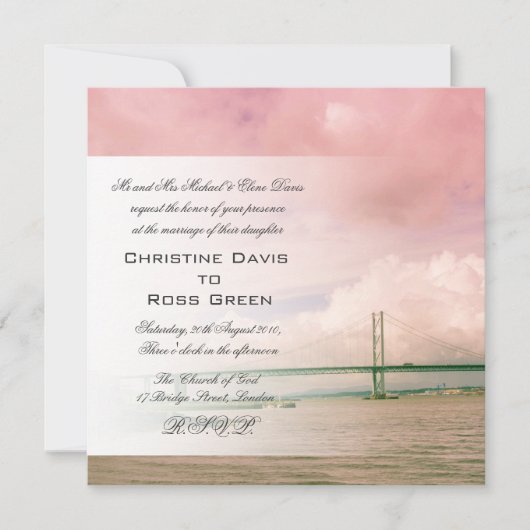 道橋、エジンバラの結婚式招待状 招待状 (正面)