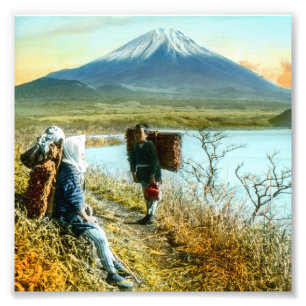 道端で眠る富士山ヴィンテージ フォトプリント           