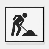 道端の労働者 マグネット (正面)