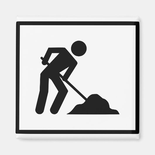 道端の労働者 マグネット (正面)