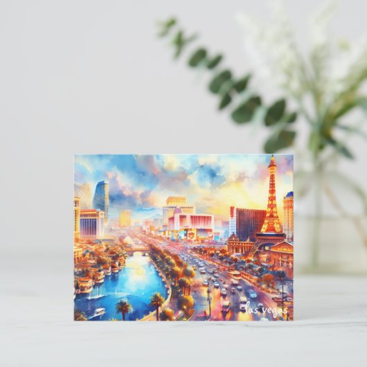 道買路ヴィンテージラスベガスはがき ポストカード (スタンド正面)