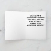 道路おもしろい建築作業者誕生日 カード (内部)