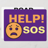 道路がブロックさ救済れ、車の標識 シーズンカード (正面/裏面)