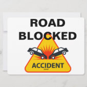道路がブロックさ救済れ、車の標識 シーズンカード (裏面)