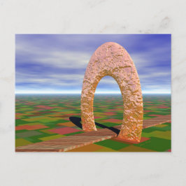道路が少ない移動、抽象芸術アーチ、農地 ポストカード